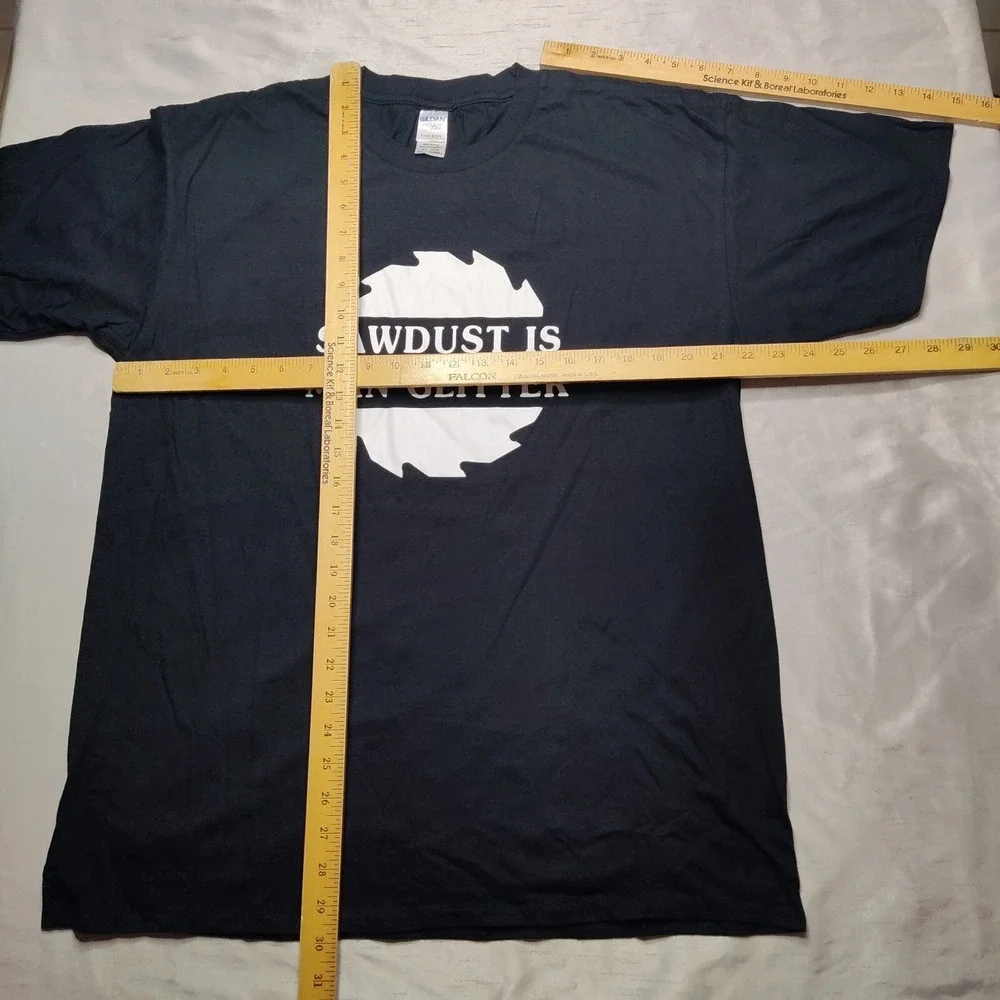 SAWDUST IS MAN GLITTER Men Size 2XL Black Ring Spun‎ Cotton S/S T-Shirt NEW